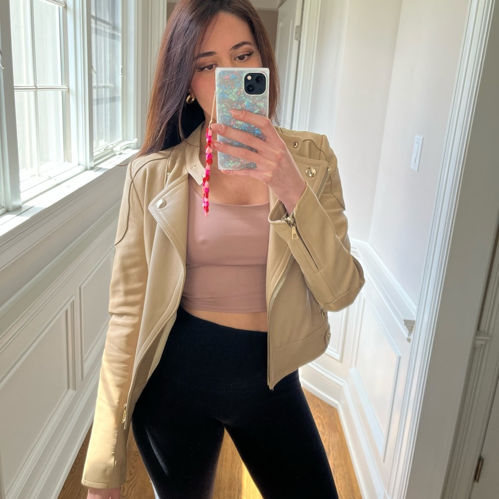 Yves Salomon Lambskin Leather Jacket 36EU